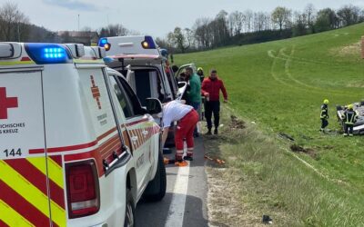 17.04.2022 Verkehrsunfall eingeklemmte Person B 145